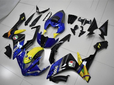 Meilleurs Carénages Moto Yamaha YZF R1 2007-2008 - Bleu Jaune Noir Requin