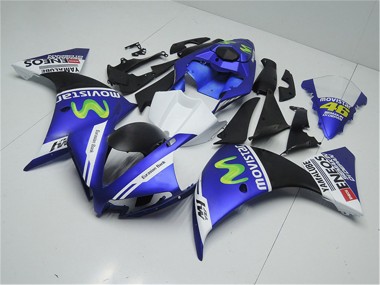 Meilleurs Carénages Moto Yamaha YZF R1 2012-2014 - Bleu Blanc Noir Vert MoviStar Yamalube ENEOS