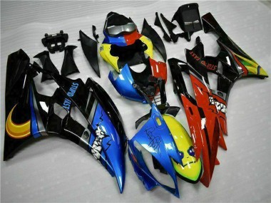 Meilleurs Carénages Moto Yamaha YZF R6 2006-2007 - Jaune Bleu Rouge Noir Brillant Requin