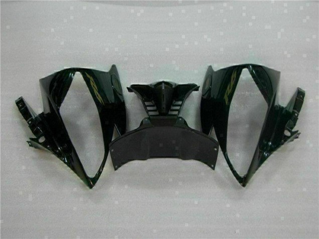 Carénages Moto Yamaha YZF R6 2006-2007 - Noir Brillant Noir Mat Or Décalque