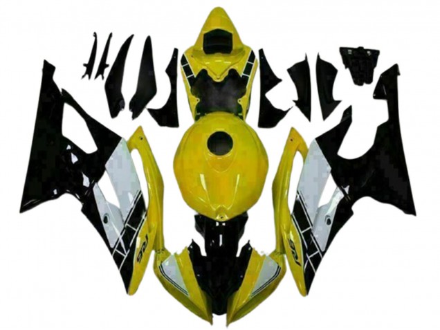 Carénages Moto Yamaha YZF R6 2008-2016 - Jaune Blanc Noir Brillant