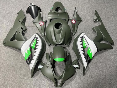 Meilleurs Carénages Moto Honda CBR600RR 2007-2008 - Vert Armée Blanc Vert Requin
