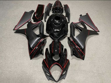 Meilleurs Carénages Moto Suzuki GSXR 1000 2007-2008 - Noir Brillant Noir Mat Rouge