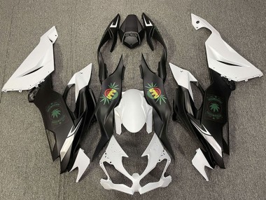 Meilleurs Carénages Moto Kawasaki ZX6R 2019-2022 - Blanc Noir Happy Face