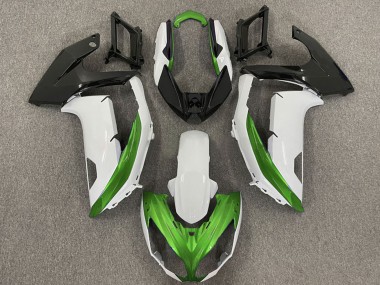 Meilleurs Carénages Moto Kawasaki Ninja 650R 2009-2011 - Blanc Vert Noir Mat