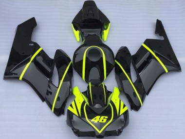 Meilleurs Carénages Moto Honda CBR1000RR 2004-2005 - Noir Brillant Haute Visibilité Jaune 46