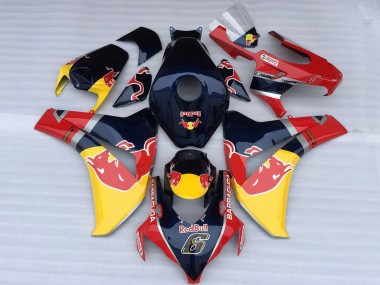 Meilleurs Carénages Moto Honda CBR1000RR 2008-2011 - Bleu Foncé Jaune Red Bull