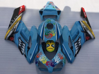 Meilleurs Carénages Moto Honda CBR1000RR 2004-2005 - Bleu Jaune Noir Rouge Requin