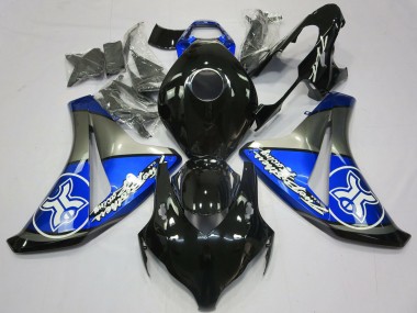 Meilleurs Carénages Moto Honda CBR1000RR 2008-2011 - Bleu Gris Noir Brillant