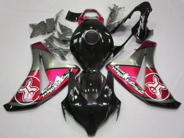 Meilleurs Carénages Moto Honda CBR1000RR 2008-2011 - Rose Gris Noir Brillant