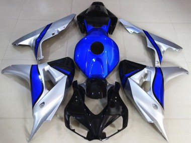 Meilleurs Carénages Moto Honda CBR1000RR 2006-2007 - Argent Bleu Noir Brillant