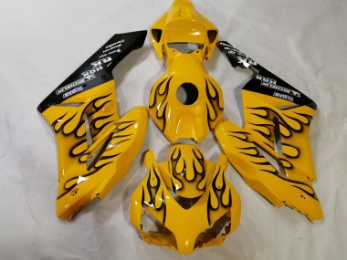 Meilleurs Carénages Moto Honda CBR1000RR 2012-2016 - Jaune Noir Flamme