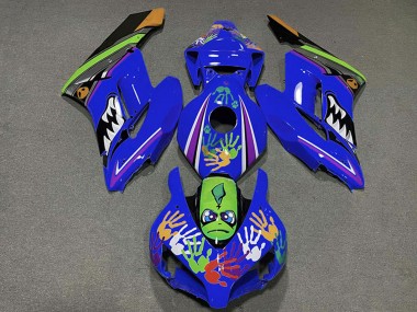 Meilleurs Carénages Moto Honda CBR1000RR 2004-2005 - Bleu Vert Orange Noir Requin