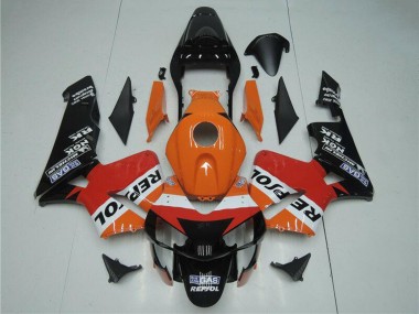 Meilleurs Kits Carénage Moto Honda CBR600RR 2003-2004 - Orange Blanc Rouge Noir Brillant Repsol