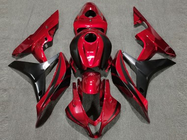 Meilleurs Carénage Moto Honda CBR600RR 2007-2008 - Rouge Noir Brillant OEM Style