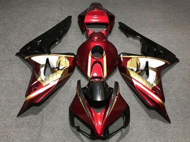 Meilleurs Carénages Moto Honda CBR1000RR 2006-2007 - Rouge Blanc Or Noir Brillant
