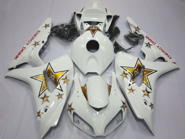 Meilleurs Carénages Moto Honda CBR1000RR 2006-2007 - Blanc Or Étoile Energy Drink