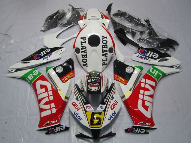 Carénages Moto Honda CBR1000RR 2012-2016 - Blanc Rouge Vert Givi PlayBoy