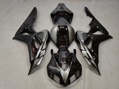 Meilleurs Carénages Moto Honda CBR1000RR 2006-2007 - Argent Noir Brillant