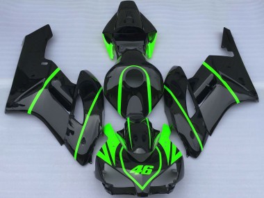 Meilleurs Carénages Moto Honda CBR1000RR 2004-2005 - Noir Brillant Haute Visibilité Vert