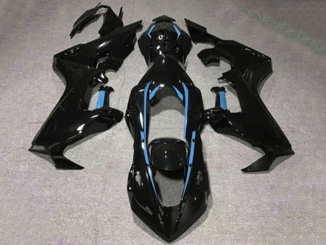 Carénages Moto Honda CBR1000RR 2017-2024 - Noir Brillant Bleu Clair Doubler