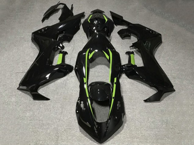 Carénages Moto Honda CBR1000RR 2017-2024 - Noir Brillant Vert Citron Doubler
