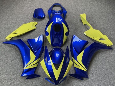 Meilleurs Carénages Moto Honda CBR1000RR 2012-2016 - Bleu Haute Visibilité Jaune