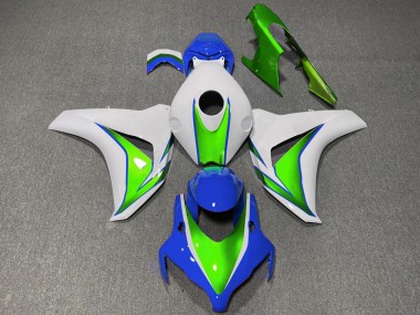 Meilleurs Carénages Moto Honda CBR1000RR 2008-2011 - Blanc Vert Bleu