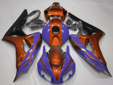 Meilleurs Carénages Moto Honda CBR1000RR 2006-2007 - Orange Bleu Noir Mat