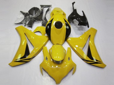 Meilleurs Carénages Moto Honda CBR1000RR 2008-2011 - Jaune Noir Brillant OEM Style