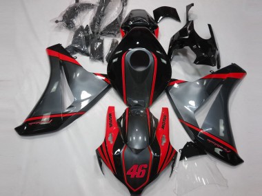 Meilleurs Carénages Moto Honda CBR1000RR 2008-2011 - Gris Rouge Noir Mat Motul 46