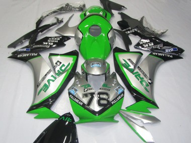Meilleurs Carénages Moto Honda CBR1000RR 2012-2016 - Argent Vert Noir Brillant