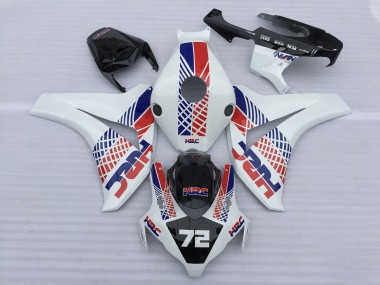 Meilleurs Carénages Moto Honda CBR1000RR 2008-2011 - Blanc Bleu Rouge HRC 72