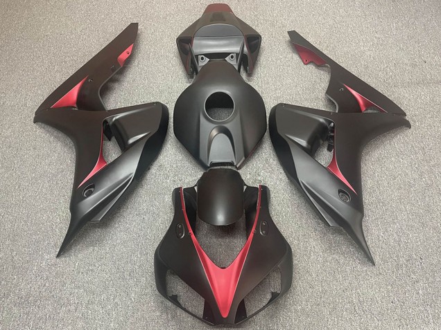 Carénages Moto Honda CBR1000RR 2006-2007 - Noir Mat Rouge