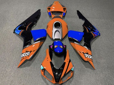 Meilleurs Carénages Moto Honda CBR1000RR 2006-2007 - Orange Argent Bleu Noir Brillant Requin