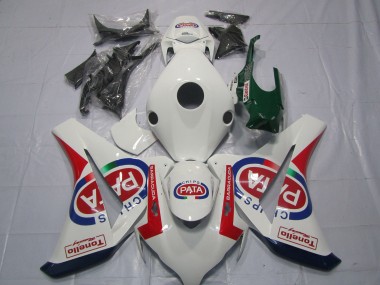 Meilleurs Carénages Moto Honda CBR1000RR 2008-2011 - Blanc Rouge Bleu Pata Castrol Tonello