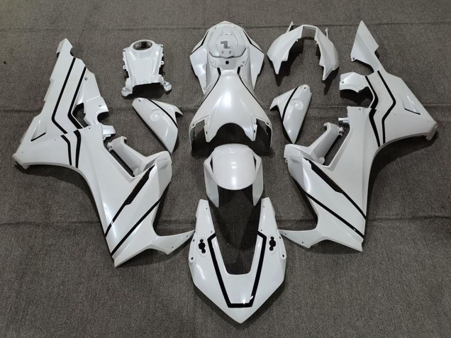 Carénages Moto Honda CBR1000RR 2017-2024 - Blanc Perle Noir Doubler