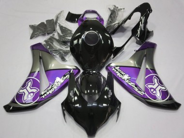 Meilleurs Carénages Moto Honda CBR1000RR 2008-2011 - Violet Gris Noir Brillant