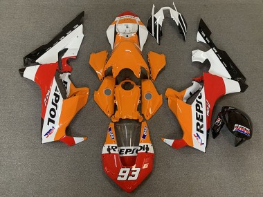 Meilleurs Carénages Moto Honda CBR1000RR 2017-2023 - Blanc Orange Rouge Noir Courses Repsol 93