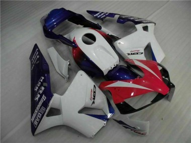Meilleurs Carénage Moto Honda CBR600RR 2003-2004 - Blanc Rouge Bleu