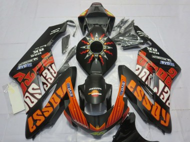 Meilleurs Carénages Moto Honda CBR1000RR 2004-2005 - Noir Mat Orange Rossi