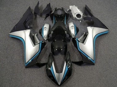 Meilleurs Carénages Moto Honda CBR1000RR 2017-2023 - Argent Bleu Clair Noir Brillant