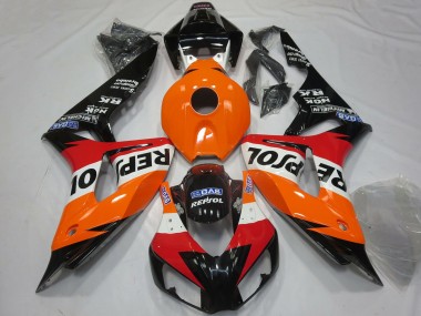 Meilleurs Carénages Moto Honda CBR1000RR 2006-2007 - Orange Blanc Rouge Noir Brillant Repsol
