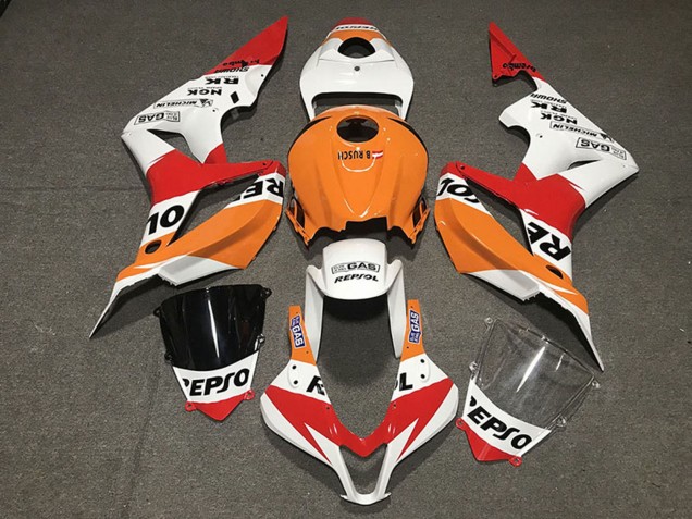 Carénage Moto Honda CBR600RR 2007-2008 - Orange Blanc Rouge Noir Brillant Repsol Style