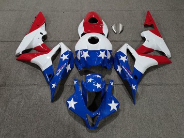 Meilleurs Carénages Moto Honda CBR600RR 2007-2008 - Blanc Bleu Rouge Drapeau Américain