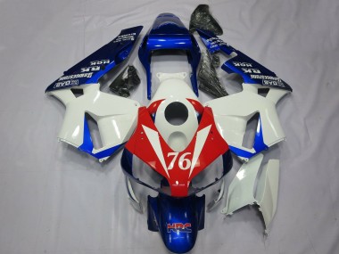 Meilleurs Carénages Moto Honda CBR600RR 2003-2004 - Blanc Rouge Bleu HRC 76