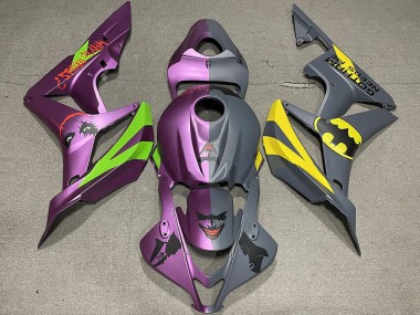 Meilleurs Carénages Moto Honda CBR600RR 2007-2008 - Gris Violet Bat Man vs Joker Matte