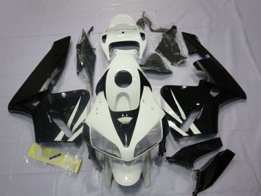 Meilleurs Carénages Moto Honda CBR600RR 2005-2006 - Blanc Noir Brillant