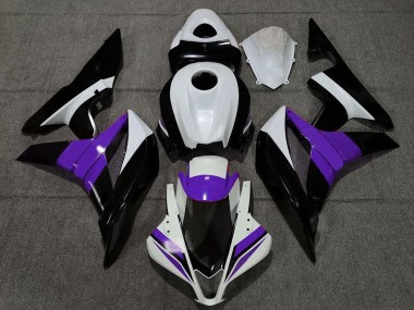 Meilleurs Carénages Moto Honda CBR600RR 2007-2008 - Blanc Violet Noir Brillant