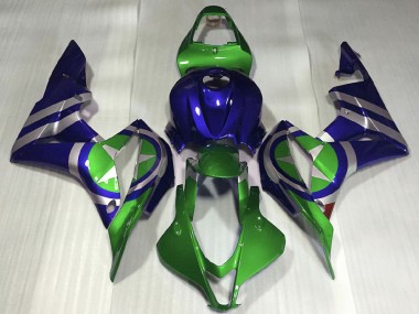 Meilleurs Carénages Moto Honda CBR600RR 2007-2008 - Bleu Vert Argent Captain America